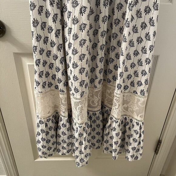 Joyfolie Mia Joy Alicia Maxi Dress Blue Leaf Print Boho Girls Size 8 - Picture 12 of 14